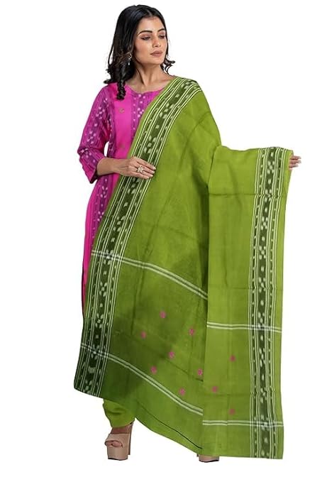 Odisha Sambalpuri Handloom Women's Ikat Cotton Ethnic Dress Material Set Unstitched Traibal Print salwar suit for Women's - By Utkal Handlooms - Dress Material by Utkal Handlooms