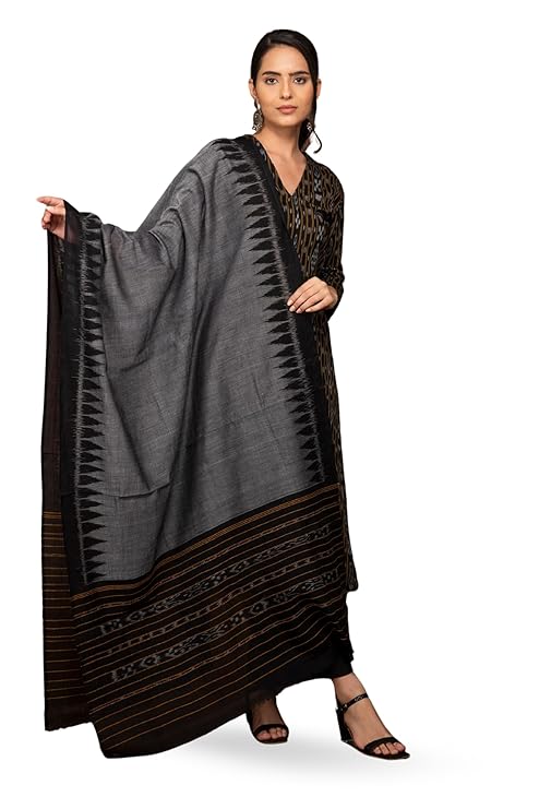 3-Piece Unstitched Suit Odisha Sambalpuri Handloom unstitched salwar suit for women Women's Ikat Cotton Ethnic Dress Material (M-1) - Dress Material by Utkal Handlooms