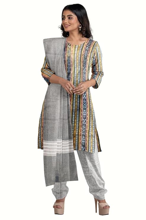 Odisha Sambalpuri Handloom Cotton Dupatta with weaving and Ikat woven border from the Weavers of Odisha Temple Border & Stole For Girls & Women (Multicolor 12, 2.5 Meter) - Dupattas by Utkal Handlooms