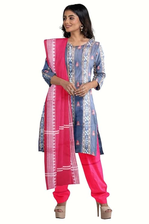 Odisha Sambalpuri Handloom Cotton Dupatta with weaving and Ikat woven border from the Weavers of Odisha Temple Border & Stole For Girls & Women (Multicolor 28, 2.5 Meter) - Dupattas by Utkal Handlooms