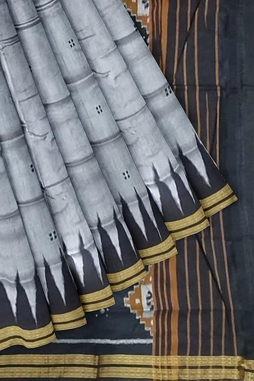 Handmade Pure Bomkai Silk Saree Khandua Natural Silk Ikkat Sambalpuri Saree For Women/Ethnic Wear/Traditonal Saree/Handloom Saree With Regular Fit Blouse Piece - Saree