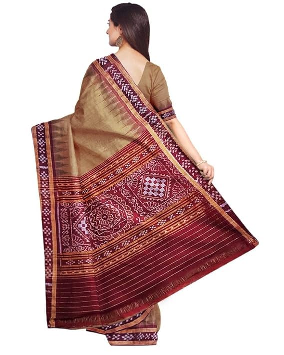 Odisha Sambalpuri Handloom Ikat Women Cotton Saree, Utkal Handloom Handmade Pure Cotton Khandua Saree, Ikkat Orissa Traditional Handloom Saree Without Blouse EMS8 - Saree