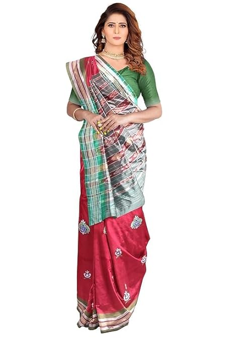 Odisha Sambalpuri Handloom Ikat Women Cotton Saree, Odisha Handloom Handmade Pure Cotton Khandua Saree, Ikkat Orissa Traditional Handloom Saree Without Blouse EMS13 - Saree