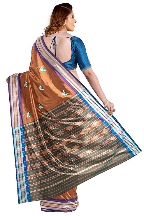 Odisha Sambalpuri Handloom Ikat Women Cotton Saree, Odisha Handloom Handmade Pure Cotton Khandua Saree, Ikkat Orissa Traditional Handloom Saree Without Blouse EMS17 - Saree