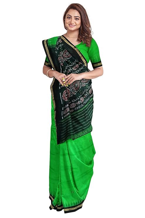 Odisha Sambalpuri Handloom Ikat Women Cotton Saree, Odisha Handloom Handmade Pure Cotton Khandua Saree, Ikkat Orissa Traditional Handloom Saree Without Blouse EMS19 - Saree