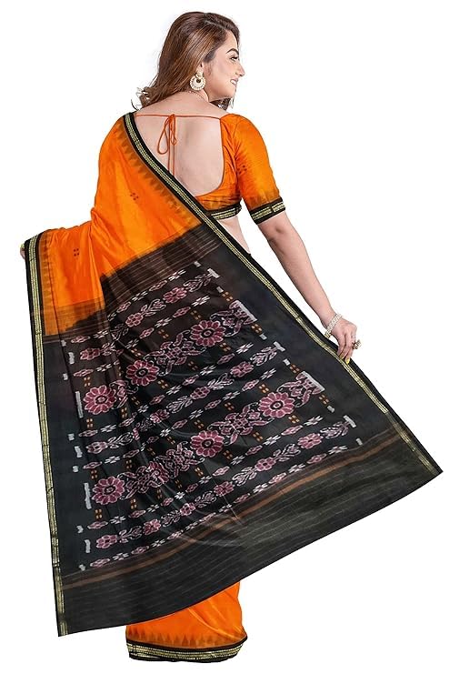 Odisha Sambalpuri Handloom Ikat Women Cotton Saree, Utkal Handloom Handmade Pure Cotton Khandua Saree, Ikkat Orissa Traditional Handloom Saree Without Blouse EMS23 - Saree