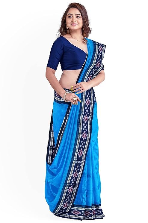 Odisha Sambalpuri Handloom Ikat Women Cotton Saree, Utkal Handloom Handmade Pure Cotton Khandua Saree, Ikkat Orissa Traditional Handloom Saree Without Blouse EMS25 - Saree