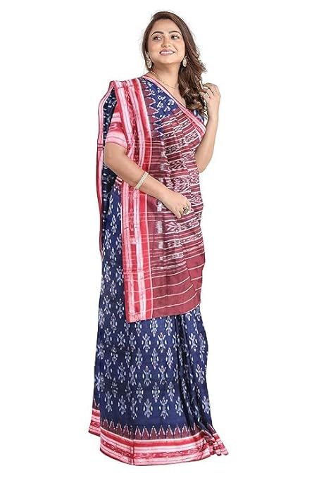 Odisha Sambalpuri Handloom Ikat Women Cotton Saree, Odisha Handloom Handmade Pure Cotton Khandua Saree, Ikkat Orissa Traditional Handloom Saree Without Blouse EMS33 - Saree