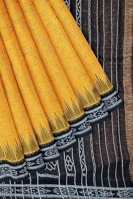 Odisha Sambalpuri Handloom Ikat Women Cotton Saree, Odisha Handloom Handmade Pure Cotton Khandua Saree, Ikkat Orissa Traditional Handloom Saree Without Blouse EMS48 - Saree