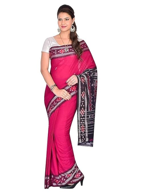 Odisha Sambalpuri Handloom Ikat Women Cotton Saree, Odisha Handloom Handmade Pure Cotton Khandua Saree, Ikkat Orissa Traditional Handloom Saree Without Blouse EMS64 - Saree