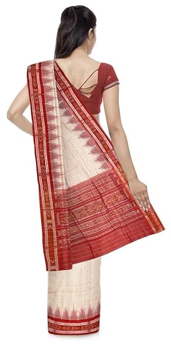Odisha Sambalpuri Handloom Ikat Women Cotton Saree, Odisha Handloom Handmade Pure Cotton Khandua Saree, Ikkat Orissa Traditional Handloom Saree Without Blouse EMS65 - Saree