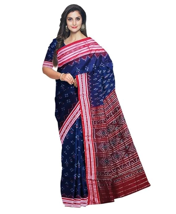 Odisha Sambalpuri Handloom Ikat Women Cotton Saree, Odisha Handloom Handmade Pure Cotton Khandua Saree, Ikkat Orissa Traditional Handloom Saree Without Blouse EMS76 - Saree