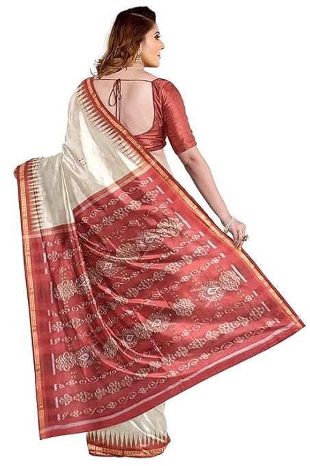 Odisha Sambalpuri Handloom Ikat Women Cotton Saree, Odisha Handloom Handmade Pure Cotton Khandua Saree, Ikkat Orissa Traditional Handloom Saree Without Blouse EMS83 - Saree