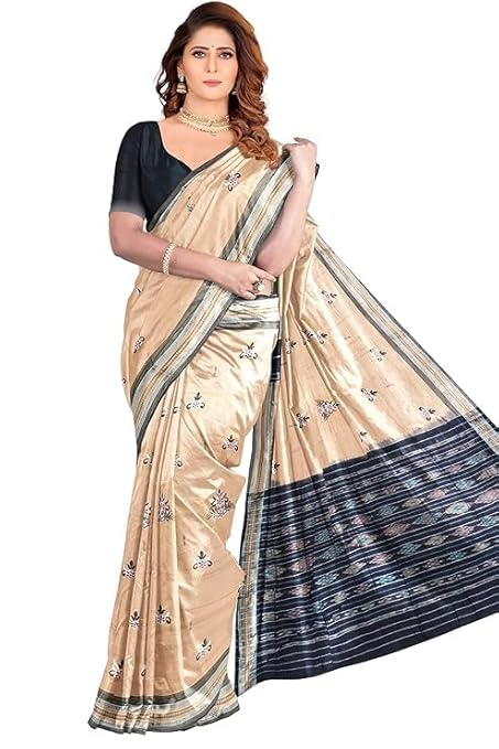 Odisha Sambalpuri Handloom Ikat Women Cotton Saree, Odisha Handloom Handmade Pure Cotton Khandua Saree, Ikkat Orissa Traditional Handloom Saree Without Blouse EMS95 - Saree
