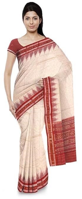 Odisha Sambalpuri Handloom Ikat Women Cotton Saree, Odisha Handloom Handmade Pure Cotton Khandua Saree, Ikkat Orissa Traditional Handloom Saree Without Blouse EMS99 - Saree