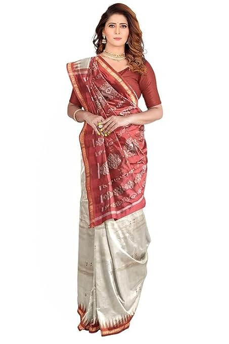 Odisha Sambalpuri Handloom Ikat Women Cotton Saree, Odisha Handloom Handmade Pure Cotton Khandua Saree, Ikkat Orissa Traditional Handloom Saree Without Blouse EMS100 - Saree
