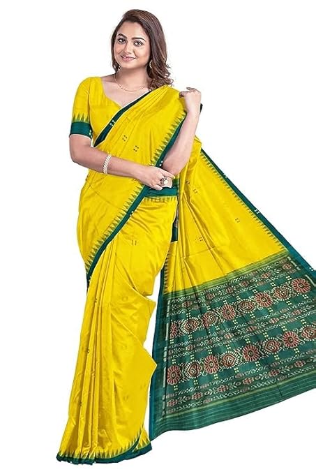 Odisha Sambalpuri Handloom Ikat Women Cotton Saree, Odisha Handloom Handmade Pure Cotton Khandua Saree, Ikkat Orissa Traditional Handloom Saree Without Blouse EMS107 - Saree