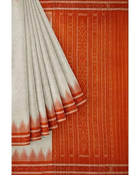 Odisha Sambalpuri Handloom Ikat Women Cotton Saree, Odisha Handloom Handmade Pure Cotton Khandua Saree, Ikkat Orissa Traditional Handloom Saree Without Blouse EMS111 - Saree