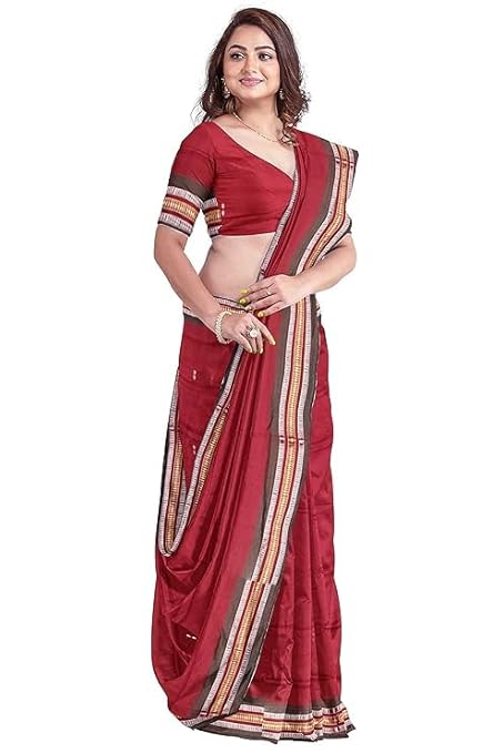 Odisha Sambalpuri Handloom Ikat Women Cotton Saree, Odisha Handloom Handmade Pure Cotton Khandua Saree, Ikkat Orissa Traditional Handloom Saree Without Blouse EMS114 - Saree