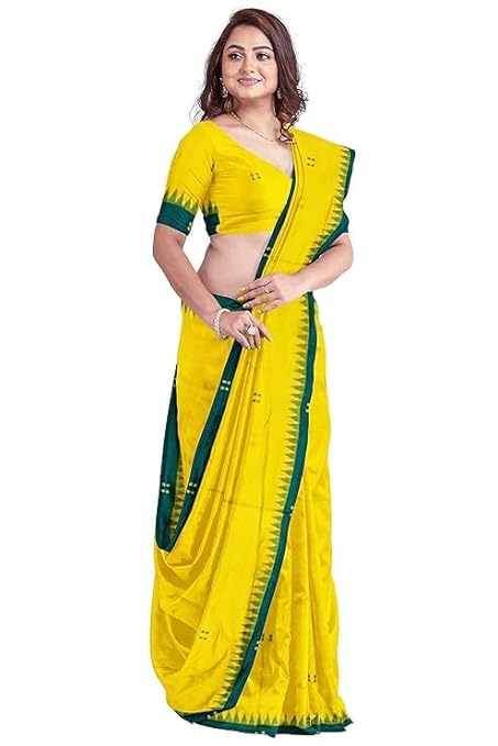 Odisha Sambalpuri Handloom Ikat Women Cotton Saree, Odisha Handloom Handmade Pure Cotton Khandua Saree, Ikkat Orissa Traditional Handloom Saree Without Blouse EMS117 - Saree