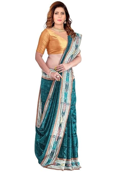 Odisha Sambalpuri Handloom Ikat Women Cotton Saree, Odisha Handloom Handmade Pure Cotton Khandua Saree, Ikkat Orissa Traditional Handloom Saree Without Blouse EMS121 - Saree