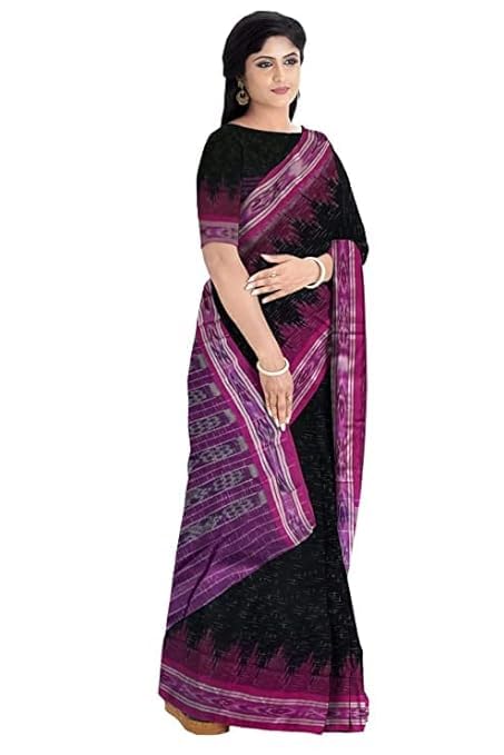 Odisha Sambalpuri Handloom Ikat Women Cotton Saree, Odisha Handloom Handmade Pure Cotton Khandua Saree, Ikkat Orissa Traditional Handloom Saree Without Blouse EMS127 - Saree