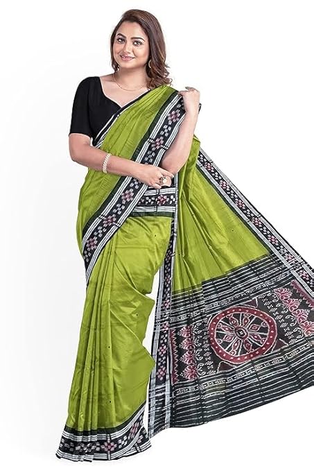 Odisha Sambalpuri Handloom Ikat Women Cotton Saree, Odisha Handloom Handmade Pure Cotton Khandua Saree, Ikkat Orissa Traditional Handloom Saree Without Blouse EMS131 - Saree