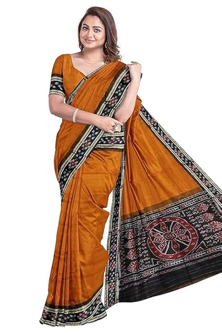 Odisha Sambalpuri Handloom Ikat Women Cotton Saree, Odisha Handloom Handmade Pure Cotton Khandua Saree, Ikkat Orissa Traditional Handloom Saree Without Blouse EMS142 - Saree