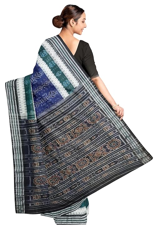 Odisha Sambalpuri Handloom Ikat Women Cotton Saree, Odisha Handloom Handmade Pure Cotton Khandua Saree, Ikkat Orissa Traditional Handloom Saree Without Blouse EMS148 - Saree