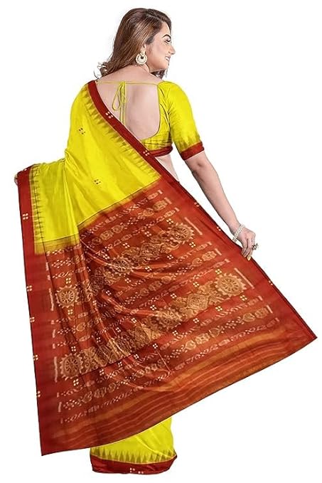 Odisha Sambalpuri Handloom Ikat Women Cotton Saree, Odisha Handloom Handmade Pure Cotton Khandua Saree, Ikkat Orissa Traditional Handloom Saree Without Blouse EMS156 - Saree