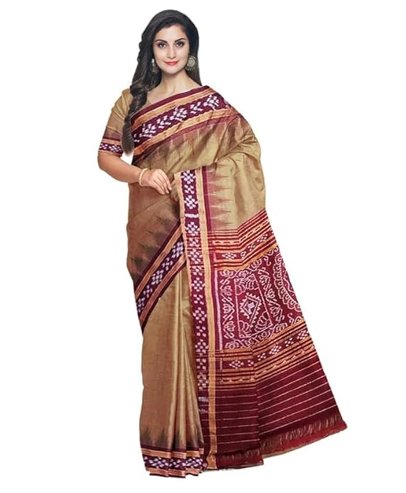 Odisha Sambalpuri Handloom Ikat Women Cotton Saree, Odisha Handloom Handmade Pure Cotton Khandua Saree, Ikkat Orissa Traditional Handloom Saree Without Blouse EMS167 - Saree