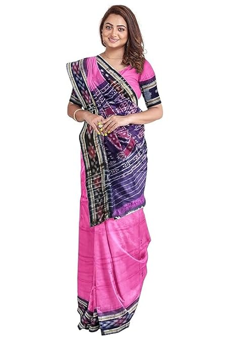 Odisha Sambalpuri Handloom Ikat Women Cotton Saree, Odisha Handloom Handmade Pure Cotton Khandua Saree, Ikkat Orissa Traditional Handloom Saree Without Blouse EMS166