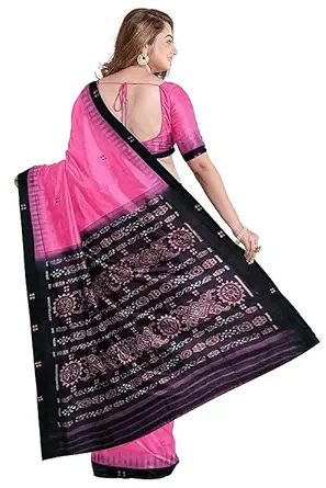 Odisha Sambalpuri Handloom Ikat Women Cotton Saree, Odisha Handloom Handmade Pure Cotton Khandua Saree, Ikkat Orissa Traditional Handloom Saree Without Blouse EMS172