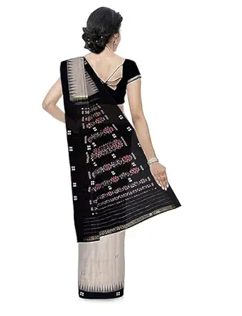 Odisha Sambalpuri Handloom Ikat Women Cotton Saree, Odisha Handloom Handmade Pure Cotton Khandua Saree, Ikkat Orissa Traditional Handloom Saree Without Blouse 122 - Saree by Utkal Handlooms