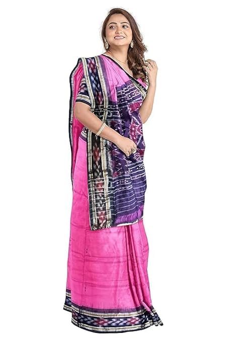 Odisha Sambalpuri Handloom Ikat Women Cotton Saree, Odisha Handloom Handmade Pure Cotton Khandua Saree, Ikkat Orissa Traditional Handloom Saree Without Blouse 199 - Saree by Utkal Handlooms