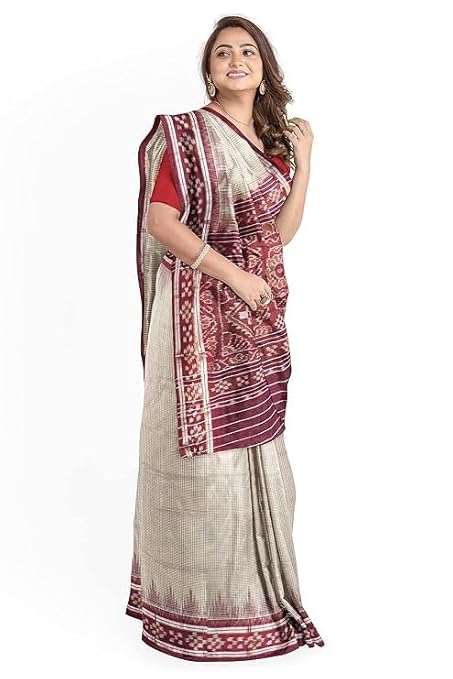 Odisha Sambalpuri Handloom Ikat Women Cotton Saree, Odisha Handloom Handmade Pure Cotton Khandua Saree, Ikkat Orissa Traditional Handloom Saree Without Blouse 221 - Saree by Utkal Handlooms