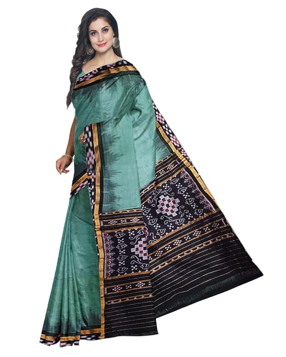 Odisha Sambalpuri Handloom Ikat Women Cotton Saree, Odisha Handloom Handmade Pure Cotton Khandua Saree, Ikkat Orissa Traditional Handloom Saree Without Blouse 221 - Saree by Utkal Handlooms